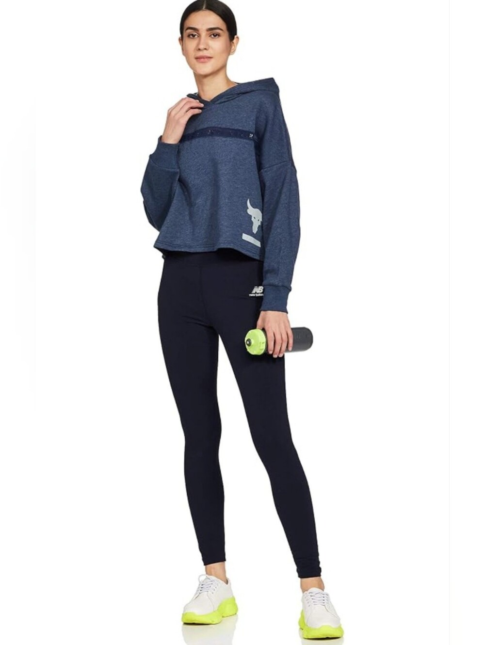Under Armour X Project Rock taped fleece Pull Over hoodie Loose Fit Womens Small
